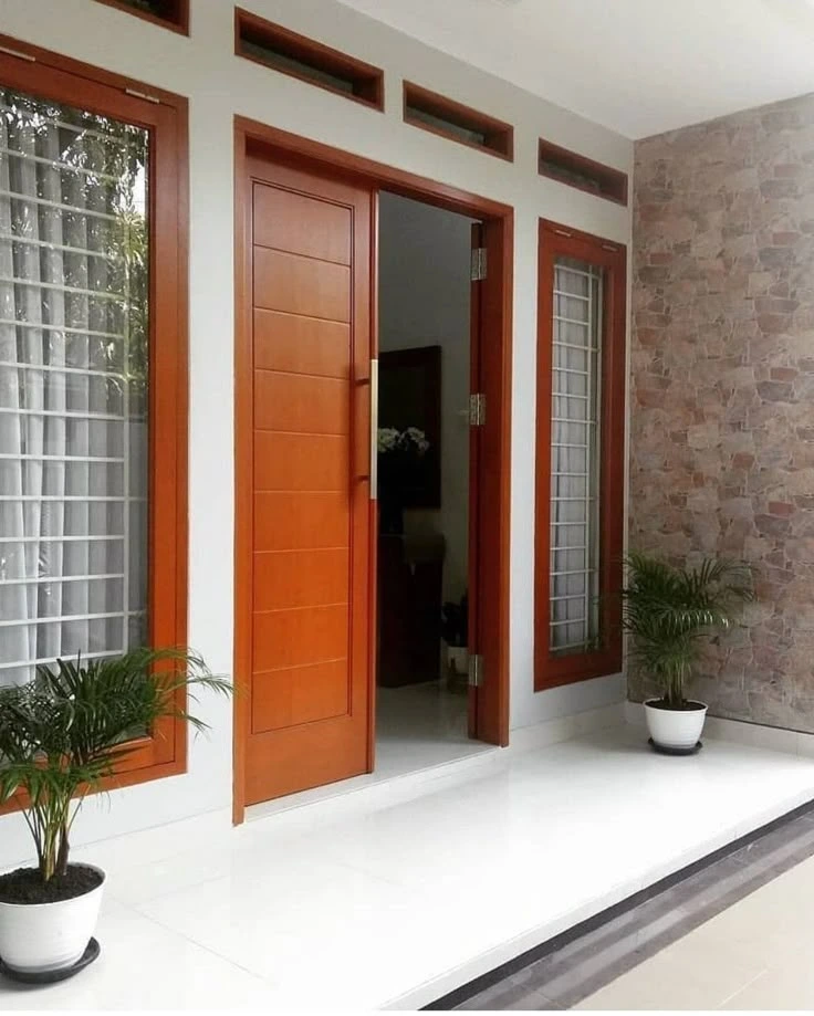 warna pintu coklat natural 2